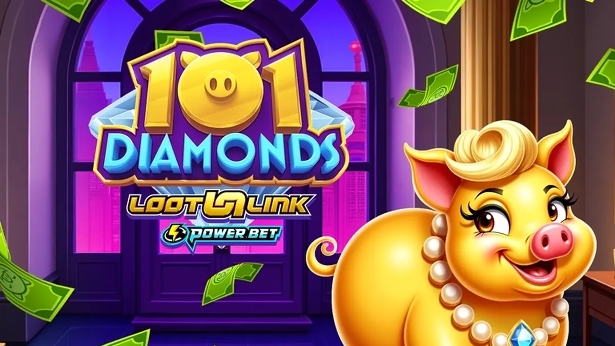 Tampilan antarmuka permainan slot 101 Diamonds dengan latar belakang mewah