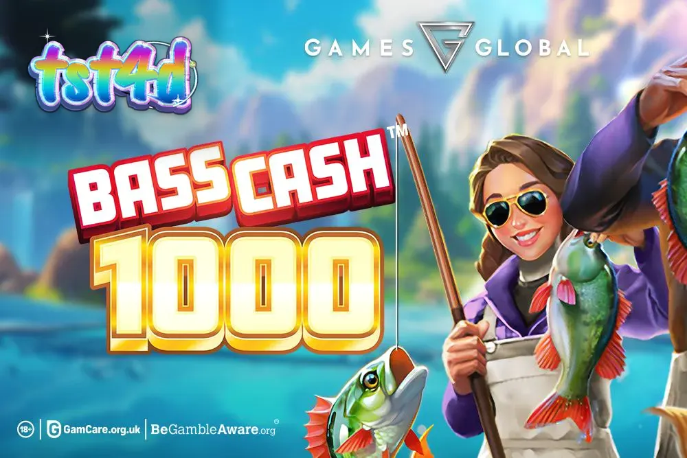 Tampilan visual slot Bass Cash 1000 dengan tema memancing yang cerah